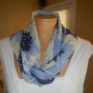 Blue Floral Scarf